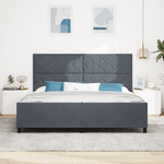 Casa si Gradina - Mobilier - Paturi si accesorii - Paturi - Cadru de pat, gri inchis, 200x200 cm, catifea - Infinity.ro