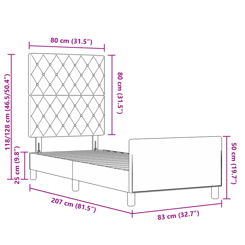 Casa si Gradina - Mobilier - Paturi si accesorii - Paturi - Cadru de pat, negru, 80x200 cm, catifea - Infinity.ro