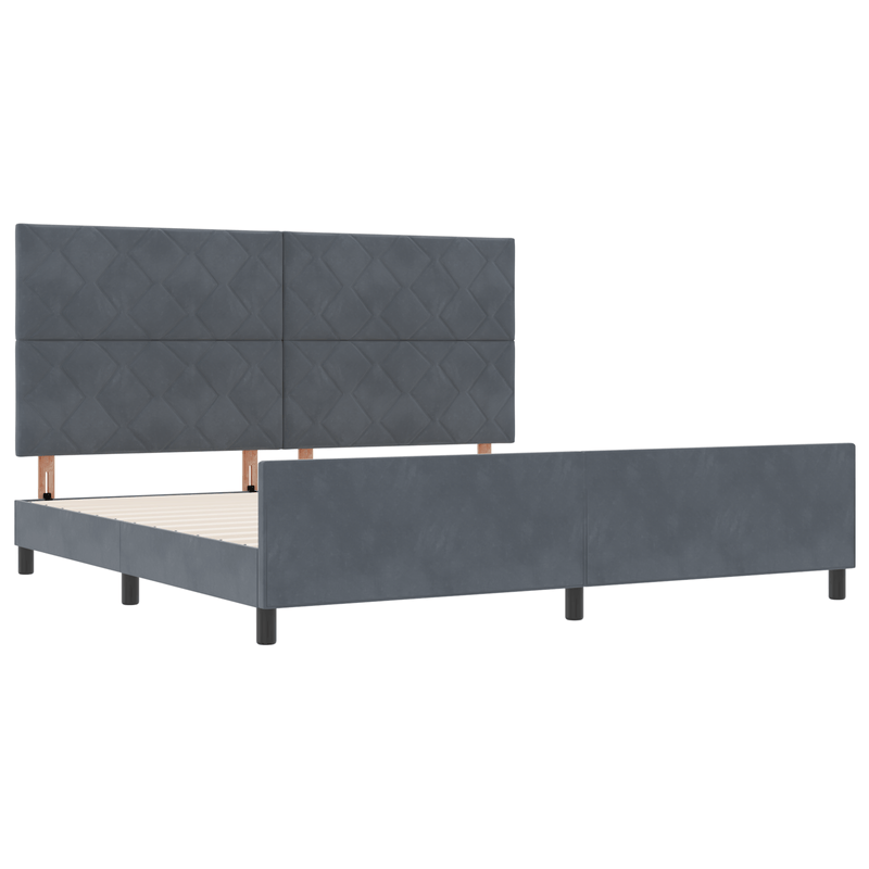 Casa si Gradina - Mobilier - Paturi si accesorii - Paturi - Cadru de pat, gri inchis, 200x200 cm, catifea - Infinity.ro