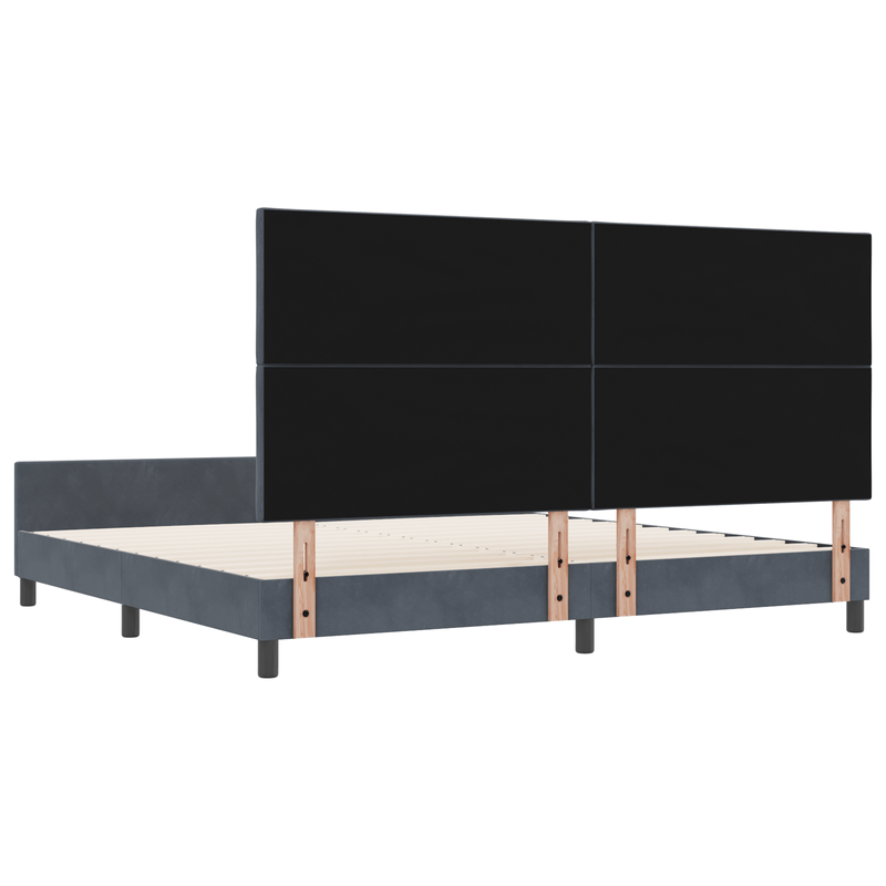 Casa si Gradina - Mobilier - Paturi si accesorii - Paturi - Cadru de pat, gri inchis, 200x200 cm, catifea - Infinity.ro