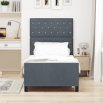 Casa si Gradina - Mobilier - Paturi si accesorii - Paturi - Cadru de pat, gri inchis, 100x200 cm, catifea - Infinity.ro