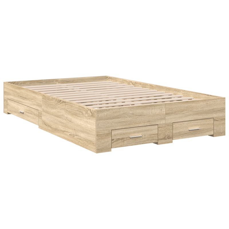 Casa si Gradina - Mobilier - Paturi si accesorii - Paturi - Cadru de pat cu sertare Stejar deschis 120x190 cm Lemn compozit - Infinity.ro