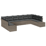 Casa si Gradina - Gradina si terasa - Mobilier exterior - Canapele si fotolii gradina - Set de sofa de gradina cu 10 piese si perne, gri poliratan - Infinity.ro