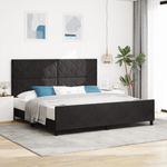 Casa si Gradina - Mobilier - Paturi si accesorii - Paturi - Cadru de pat, negru, 200x200 cm, catifea - Infinity.ro