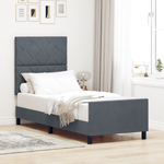 Casa si Gradina - Mobilier - Paturi si accesorii - Paturi - Cadru de pat, gri inchis, 80x200 cm, catifea - Infinity.ro