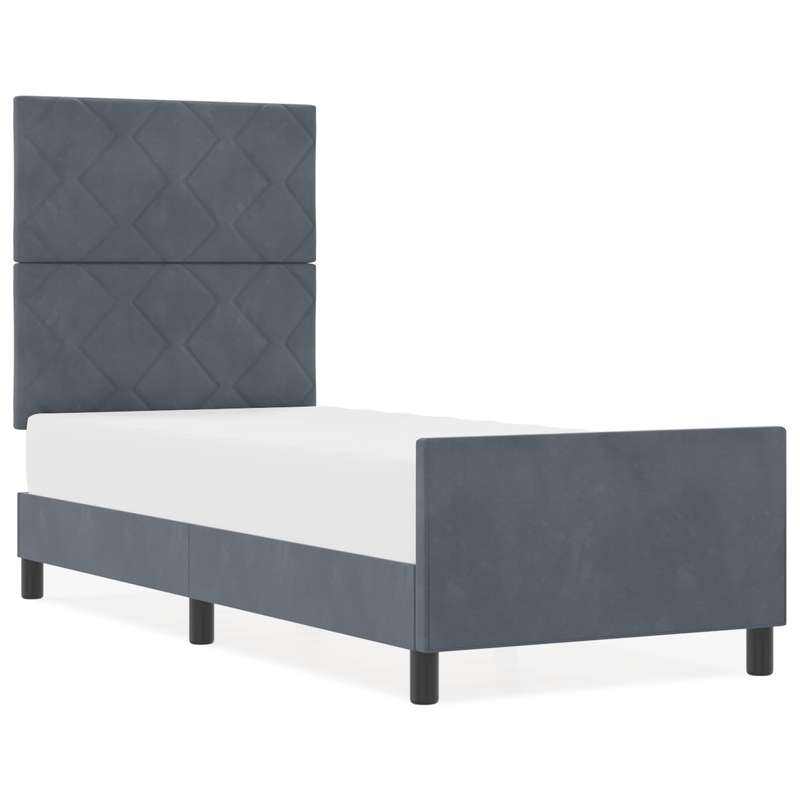 Casa si Gradina - Mobilier - Paturi si accesorii - Paturi - Cadru de pat, gri inchis, 80x200 cm, catifea - Infinity.ro