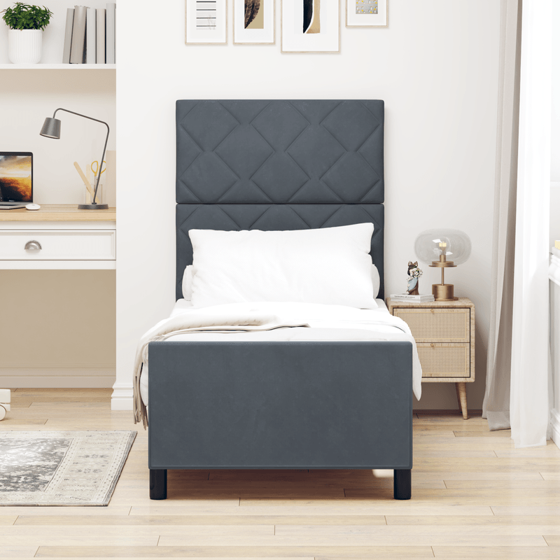Casa si Gradina - Mobilier - Paturi si accesorii - Paturi - Cadru de pat, gri inchis, 80x200 cm, catifea - Infinity.ro