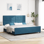 Casa si Gradina - Mobilier - Paturi si accesorii - Paturi - Cadru de pat, albastru inchis, 200x200 cm, catifea - Infinity.ro