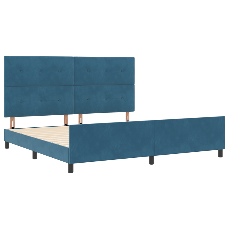 Casa si Gradina - Mobilier - Paturi si accesorii - Paturi - Cadru de pat, albastru inchis, 200x200 cm, catifea - Infinity.ro