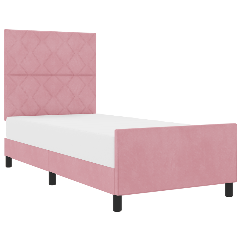 Casa si Gradina - Mobilier - Paturi si accesorii - Paturi - Cadru de pat, roz, 90x200 cm, catifea - Infinity.ro