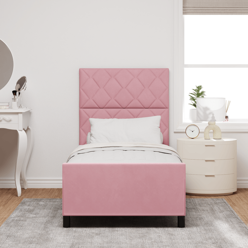 Casa si Gradina - Mobilier - Paturi si accesorii - Paturi - Cadru de pat, roz, 90x200 cm, catifea - Infinity.ro