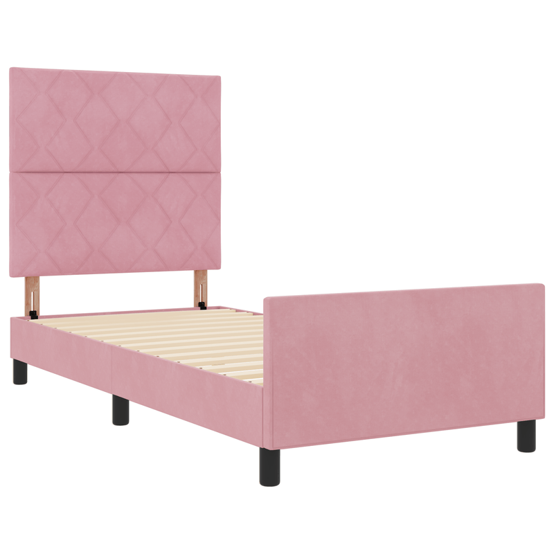 Casa si Gradina - Mobilier - Paturi si accesorii - Paturi - Cadru de pat, roz, 90x200 cm, catifea - Infinity.ro