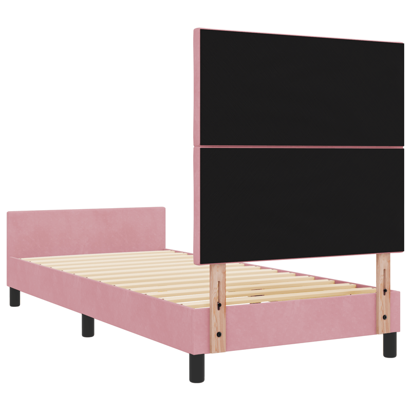 Casa si Gradina - Mobilier - Paturi si accesorii - Paturi - Cadru de pat, roz, 90x200 cm, catifea - Infinity.ro