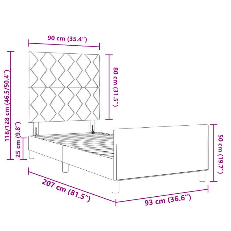 Casa si Gradina - Mobilier - Paturi si accesorii - Paturi - Cadru de pat, roz, 90x200 cm, catifea - Infinity.ro