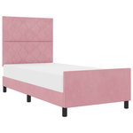 Casa si Gradina - Mobilier - Paturi si accesorii - Paturi - Cadru de pat, roz, 100x200 cm, catifea - Infinity.ro
