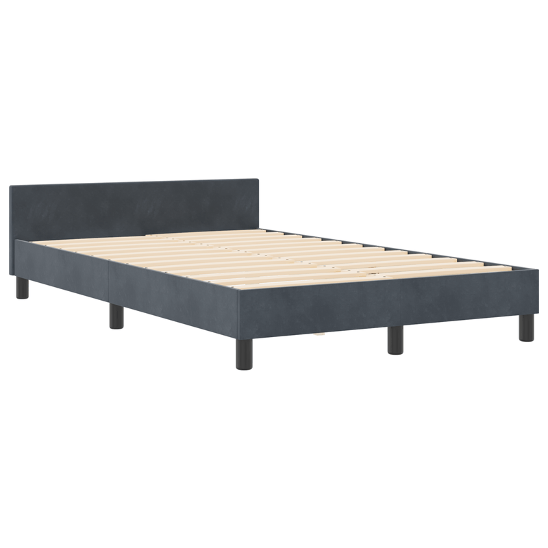 Casa si Gradina - Mobilier - Paturi si accesorii - Paturi - Cadru de pat, gri inchis, 120x190 cm, catifea - Infinity.ro