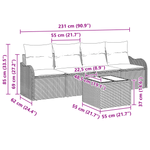 Casa si Gradina - Gradina si terasa - Mobilier exterior - Canapele si fotolii gradina - Set de canapea de gradina  cu perne gri deschis, ratan - Infinity.ro