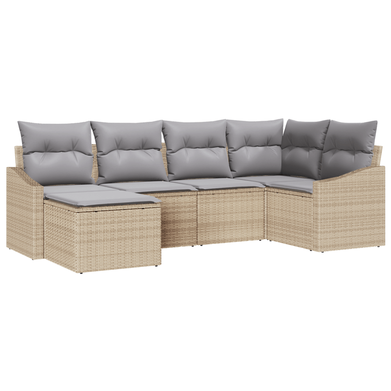 Casa si Gradina - Gradina si terasa - Mobilier exterior - Canapele si fotolii gradina - Set canapea gradina cu perne bej din ratan poli - Infinity.ro