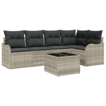 Casa si Gradina - Gradina si terasa - Mobilier exterior - Canapele si fotolii gradina - Set Canapea Gradina  6 Piese cu Perne Gri Ratan Poli - Infinity.ro
