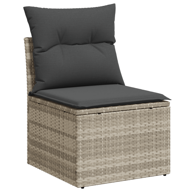 Casa si Gradina - Gradina si terasa - Mobilier exterior - Canapele si fotolii gradina - Set de canapea de gradina  4 piese cu perne Ratan poliester gri deschis - Infinity.ro