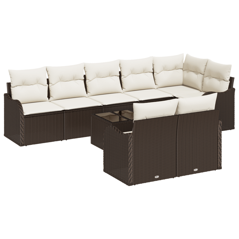 Casa si Gradina - Gradina si terasa - Mobilier exterior - Canapele si fotolii gradina - Set de canapea de gradina  cu 8 piese si perne gri din ratan poli - Infinity.ro