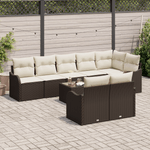 Casa si Gradina - Gradina si terasa - Mobilier exterior - Canapele si fotolii gradina - Set de canapea de gradina  cu 8 piese si perne gri din ratan poli - Infinity.ro