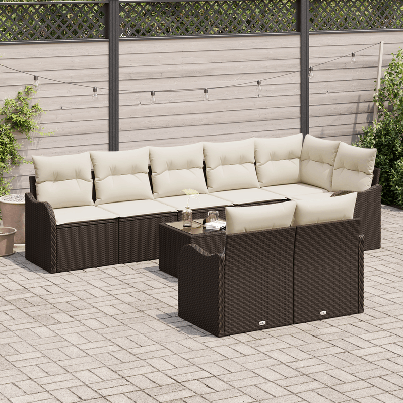 Casa si Gradina - Gradina si terasa - Mobilier exterior - Canapele si fotolii gradina - Set de canapea de gradina  cu 8 piese si perne gri din ratan poli - Infinity.ro