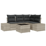 Casa si Gradina - Gradina si terasa - Mobilier exterior - Canapele si fotolii gradina - Set canapea de gradina in 5 piese cu perne gri din ratan sintetic - Infinity.ro