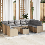 Casa si Gradina - Gradina si terasa - Mobilier exterior - Canapele si fotolii gradina - Set canapea de gradina de 10 piese cu perne Ratan polimeric negru - Infinity.ro