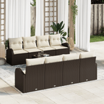 Casa si Gradina - Gradina si terasa - Mobilier exterior - Canapele si fotolii gradina - Set canapea gradina cu 9 piese si perne maro din poliratan - Infinity.ro