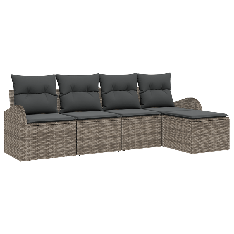 Casa si Gradina - Gradina si terasa - Mobilier exterior - Canapele si fotolii gradina - Set Canapea 5 Piese Gradina cu Perne Gri Ratan Polimeric - Infinity.ro