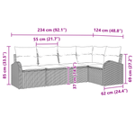 Casa si Gradina - Gradina si terasa - Mobilier exterior - Canapele si fotolii gradina - Set canapea gradina 5 piese cu perne gri deschis din poliratan - Infinity.ro