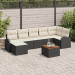 Casa si Gradina - Gradina si terasa - Mobilier exterior - Canapele si fotolii gradina - Set de 8 piese de sofa pentru gradina cu perne Negru Ratan poli Acacia - Infinity.ro