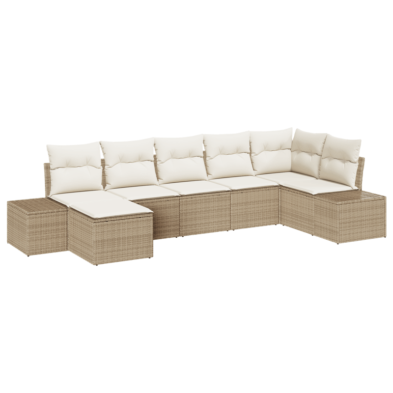 Casa si Gradina - Gradina si terasa - Mobilier exterior - Canapele si fotolii gradina - Set canapele gradina cu perne bej din ratan polimeric - Infinity.ro