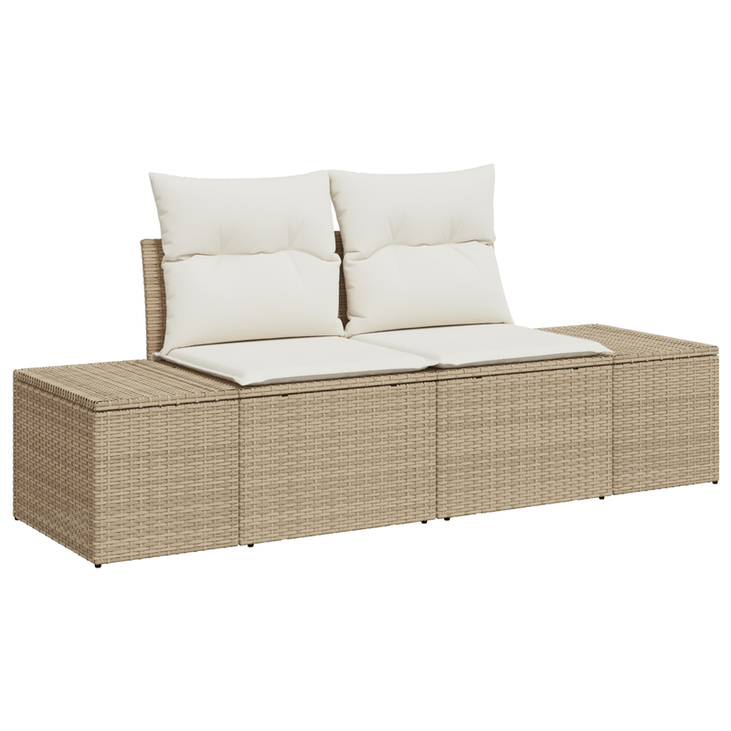 Casa si Gradina - Gradina si terasa - Mobilier exterior - Canapele si fotolii gradina - Set canapele gradina cu perne bej din ratan polimeric - Infinity.ro