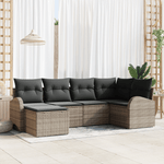 Casa si Gradina - Gradina si terasa - Mobilier exterior - Canapele si fotolii gradina - Set de 6 canapele pentru gradina cu perne gri din poliratan - Infinity.ro