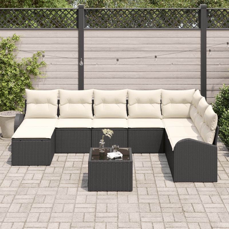 Casa si Gradina - Gradina si terasa - Mobilier exterior - Canapele si fotolii gradina - Set de canapea de gradina cu 8 piese, cu perne, din rattan poli maro - Infinity.ro