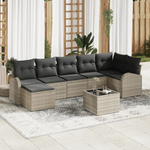 Casa si Gradina - Gradina si terasa - Mobilier exterior - Seturi mobila gradina - Set de canapea cu 8 piese si perne gri din ratan sintetic - Infinity.ro
