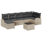 Casa si Gradina - Gradina si terasa - Mobilier exterior - Seturi mobila gradina - Set de canapea cu 8 piese si perne gri din ratan sintetic - Infinity.ro