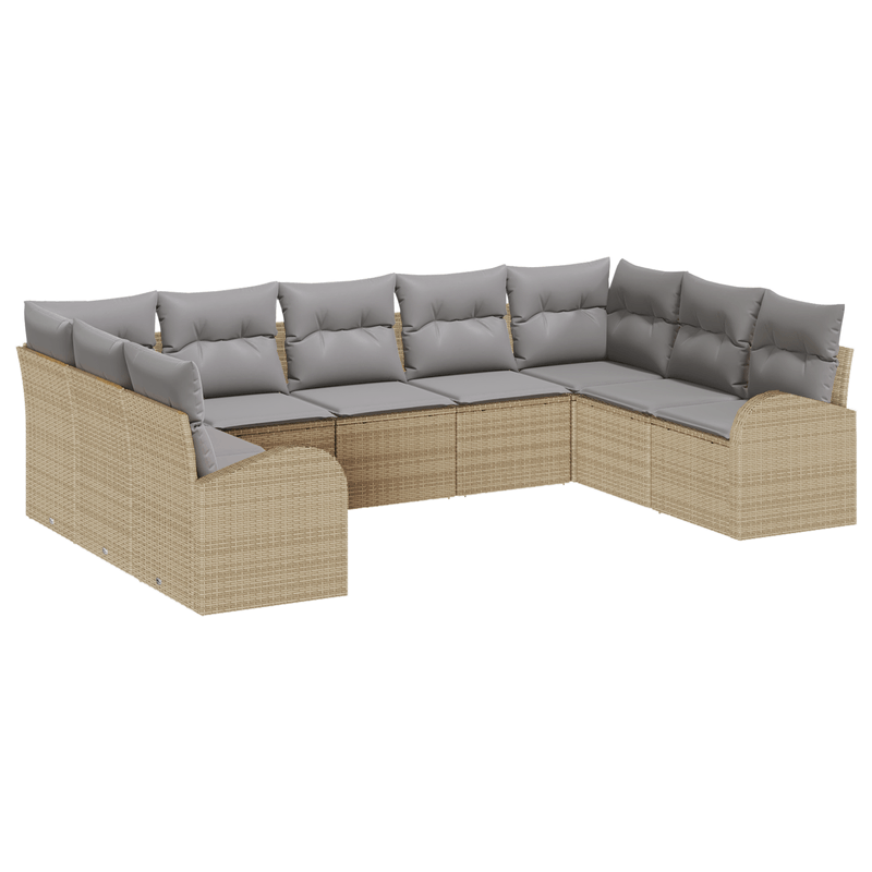 Casa si Gradina - Gradina si terasa - Mobilier exterior - Canapele si fotolii gradina - Set de canapele gradina cu perne bej din poliratan - Infinity.ro