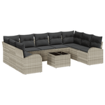 Casa si Gradina - Gradina si terasa - Mobilier exterior - Canapele si fotolii gradina - Set canapea gradina 10 piese cu perne din ratan gri - Infinity.ro