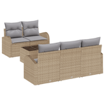 Casa si Gradina - Gradina si terasa - Mobilier exterior - Canapele si fotolii gradina - Set canapea gradina 6 piese cu pernute Bej Ratan Poliester - Infinity.ro