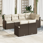 Casa si Gradina - Gradina si terasa - Mobilier exterior - Canapele si fotolii gradina - Set de mobilier pentru gradina 7 piese cu perne din poliratan maro - Infinity.ro