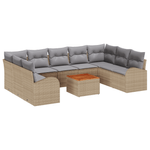 Casa si Gradina - Gradina si terasa - Mobilier exterior - Canapele si fotolii gradina - Set canapea gradina 10 piese perne bej ratan poli acacia - Infinity.ro