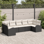 Casa si Gradina - Gradina si terasa - Mobilier exterior - Canapele si fotolii gradina - Set de canapea de gradina cu 7 piese si perne Poly Rattan Negru - Infinity.ro