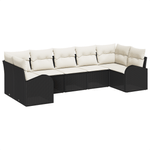 Casa si Gradina - Gradina si terasa - Mobilier exterior - Canapele si fotolii gradina - Set de canapea de gradina cu 7 piese si perne Poly Rattan Negru - Infinity.ro