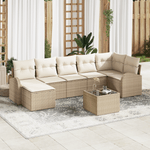Casa si Gradina - Gradina si terasa - Mobilier exterior - Canapele si fotolii gradina - Set de Canapea de Gradina cu 8 Piese si Pernute Maro din Poliratan - Infinity.ro