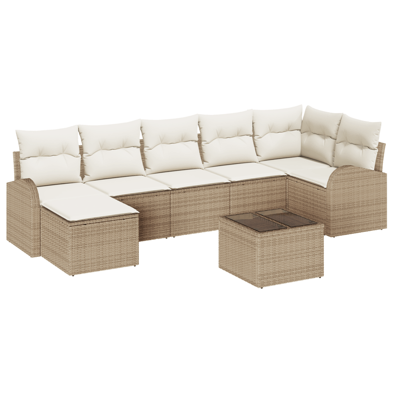 Casa si Gradina - Gradina si terasa - Mobilier exterior - Canapele si fotolii gradina - Set de Canapea de Gradina cu 8 Piese si Pernute Maro din Poliratan - Infinity.ro