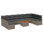 Casa si Gradina - Gradina si terasa - Mobilier exterior - Canapele si fotolii gradina - Set canapea gradina cu 11 piese si perne gri din poliratan si acacia - Infinity.ro