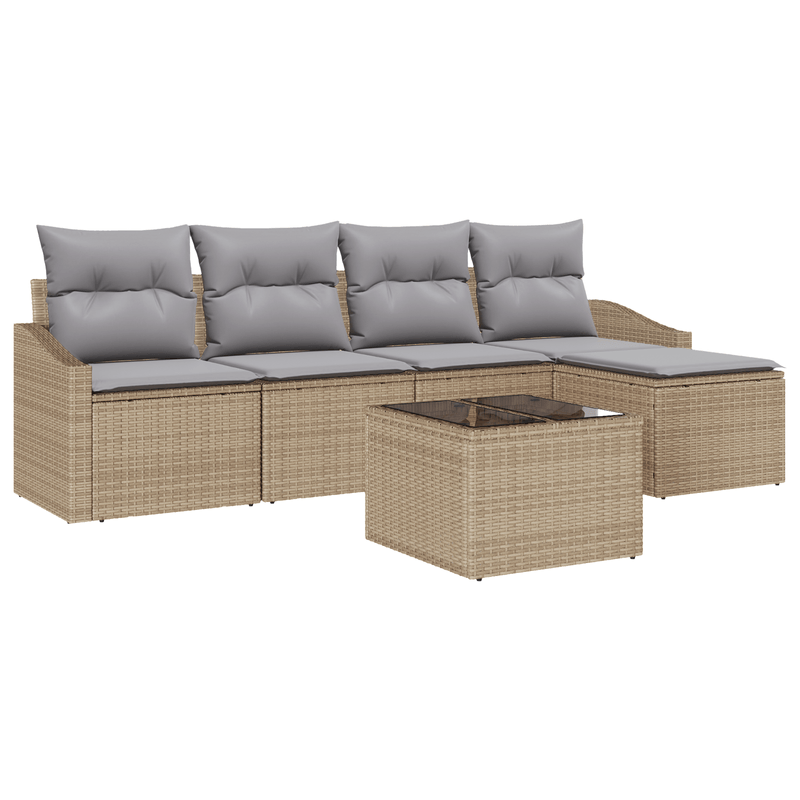 Casa si Gradina - Gradina si terasa - Mobilier exterior - Canapele si fotolii gradina - Set de Canapea de Gradina cu Perne Negru Poli Ratan - Infinity.ro